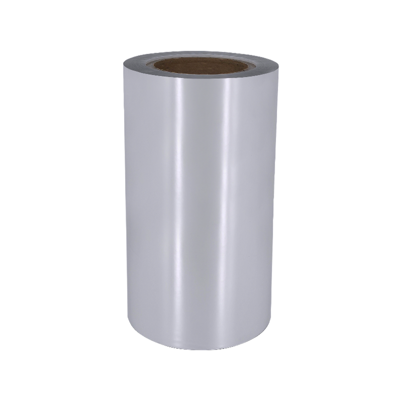 Materiał etykietowy z jasnego, srebrnego PP