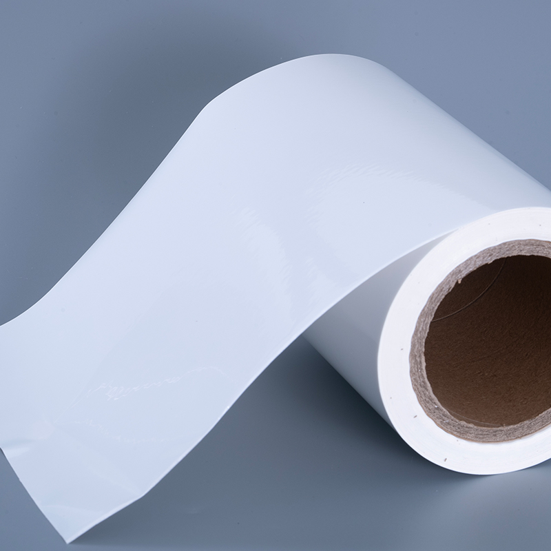 Materiały etykietowe z folii winylowej PET o grubości 25 mikronów i klejem akrylowym typu Jumbo Roll do druku atramentowego